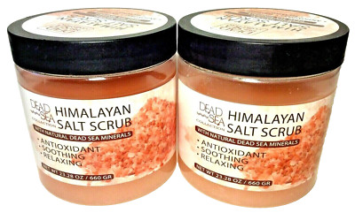 (2 Pack) Dead Sea - Himalayan Salt Scrub - Antioxidant - 23.28 oz PRIORITY MAIL