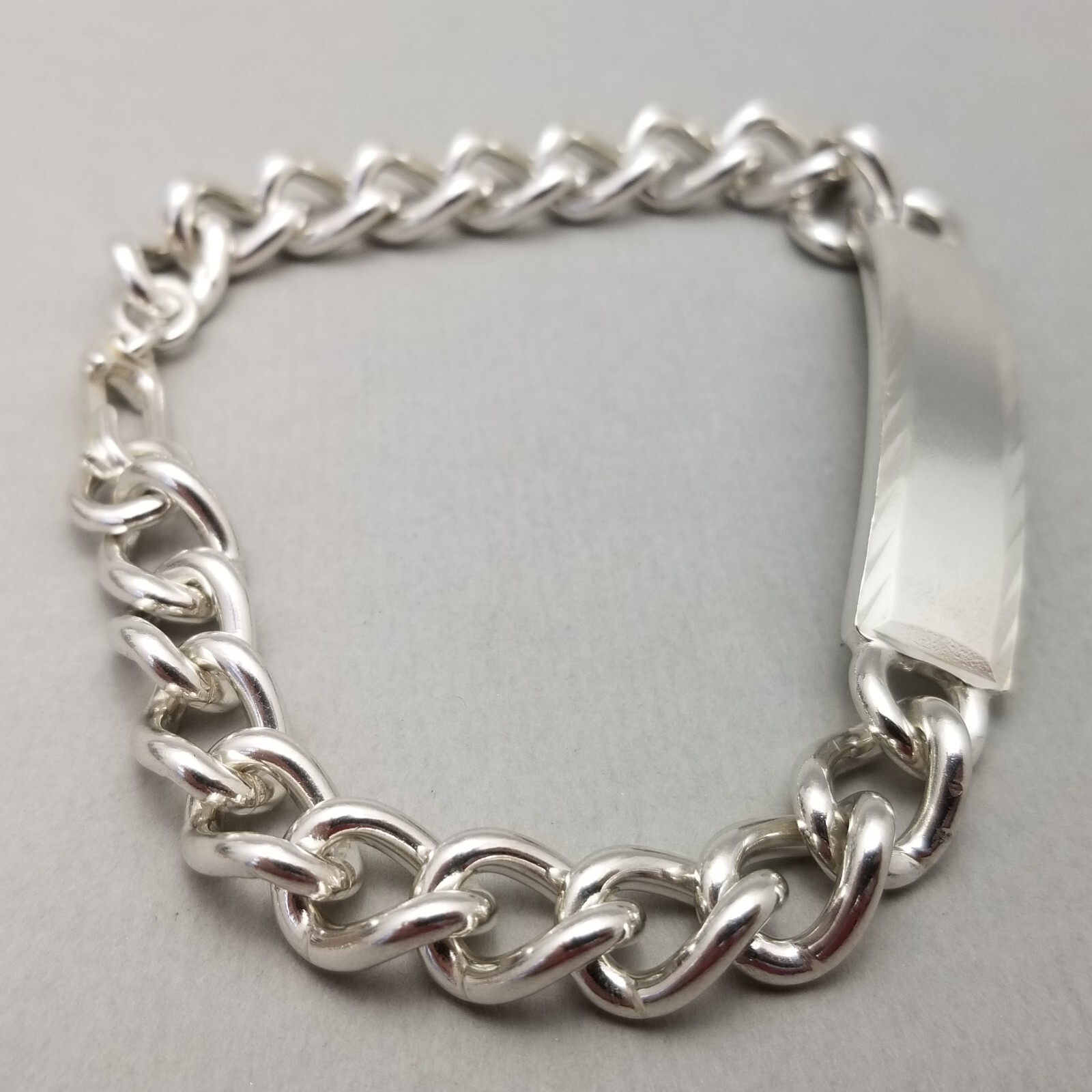 Vintage Solid Sterling Silver Identity Bracelet 45.1g Hallmarked 1973
