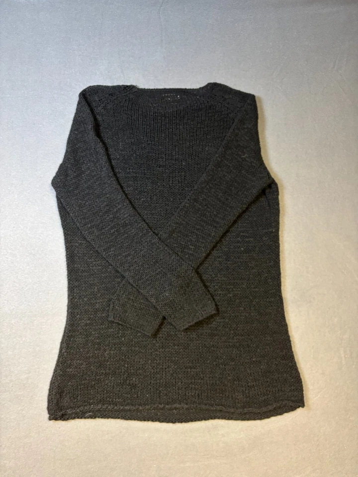 American Apparel XS/S 黑色长袖针织毛衣套衫美国制造 — 第 2/4 张图片