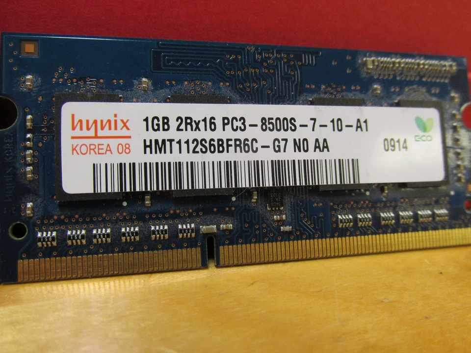 Hynix 2gb (2 x 1gb) RAM Kit Laptop HP 598859-001 HMT112S6BFR6C-G7 8500s PC3 - Image 2 of 3