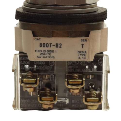 Allen Bradley 800T-H2 Selector Switch 2-Position Rotary Maintained Knob, 1NO-1NC - Picture 2 of 5