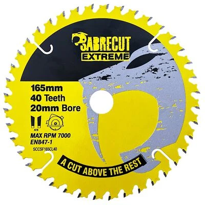 SabreCut 165mm 40T x 20mm Cordless Circular Saw Blade for Dewalt DCS390 DCS391