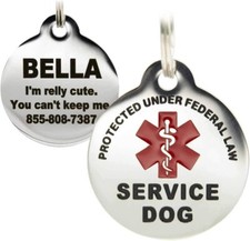 SERVICE DOG or ESA CUSTOMIZED metal tag for collar