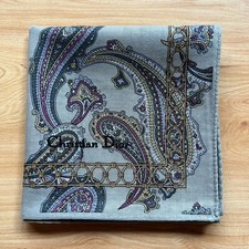 HANDKERCHIEF MEN'S VINTAGE GRAY PAISLEY BANDANA POCKET SQUARE COTTON 19" A1034