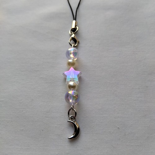 Handmade Moon Star Bead Phone Charm Dangle Lanyard Hanging Pendant Car Decor - Zdjęcie 2 z 9