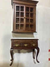 CONCORD "MUSEUM" 2 PIECE BROWN OR BURGUNDY HUTCH, CABINET,  SECRETARY #3044 M/OB