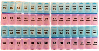 4x Massive Pillendose Medikamentenbox Tablettenbox Pillenbox Tablettendose 1 Wo.