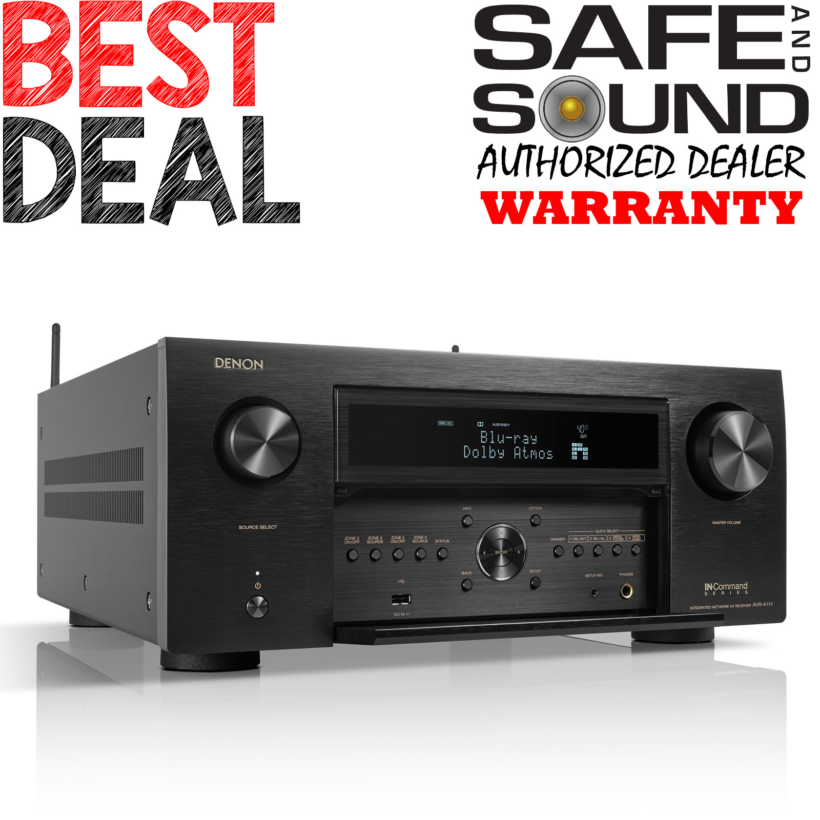 DENON AVR-A1H 15.4 HOME THEATER RECEIEVER AVRA1H W/ HEOS