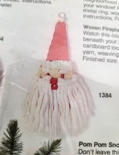 Vtg 10"x21" Artcraft Concepts Macrame Santa Claus Christmas Wall Hanging #1384