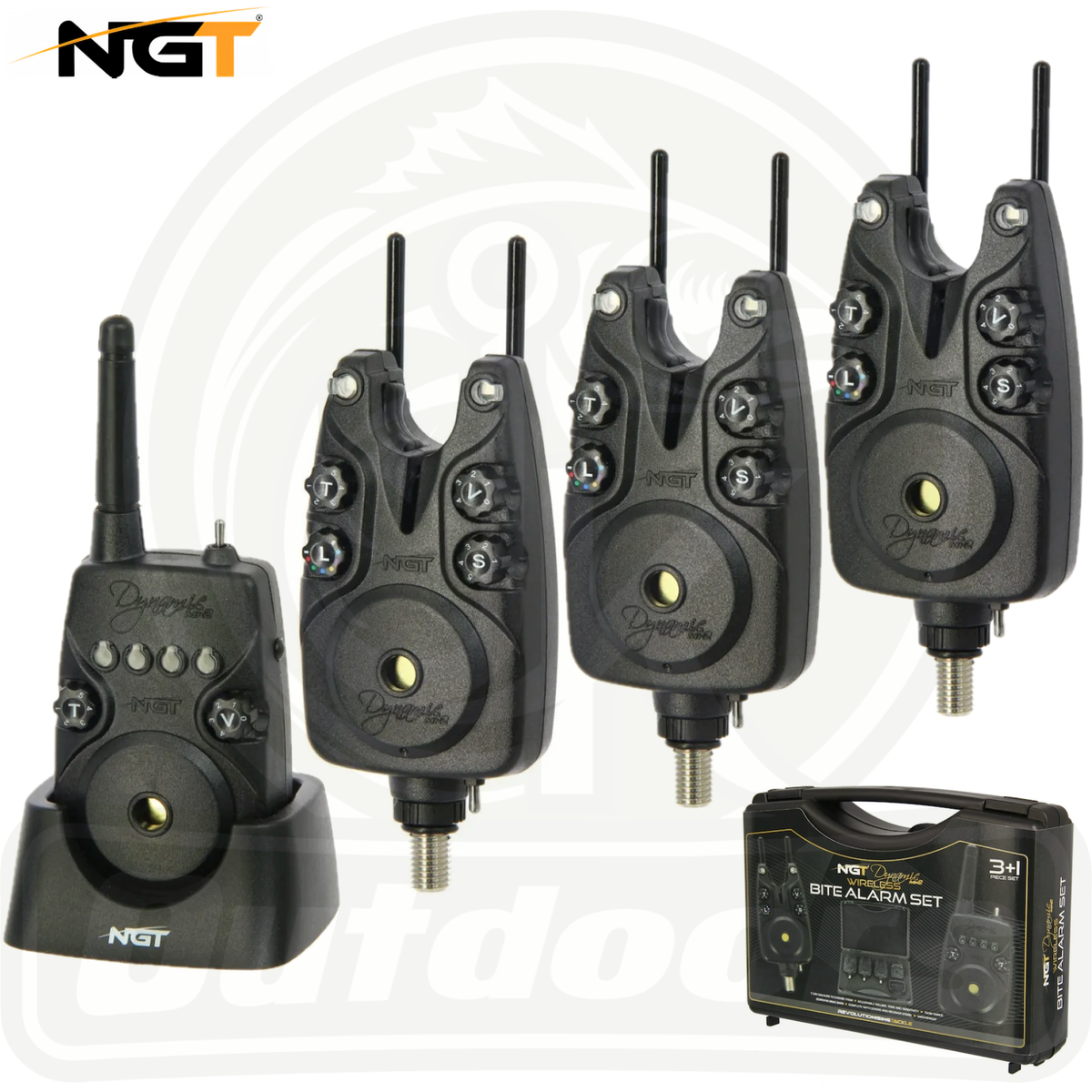 Gts Ngt Bite Alarms And Receiver Gts Ngt Bite Alarm Set Coffret