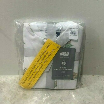 Pottery Barn Kids STAR WARS Droid baby YODA kids pajamas one piece 6-12  months - Main Image