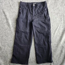 Judy Blue Wide Leg High Waisted Crop Jeans Women's 15/32 Navy Dark Wash Y2K