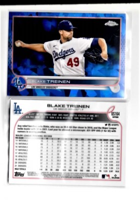 2022 Topps Chrome Update Blake Treinen Blue Sapphire US164 Dodgers NM/MT
