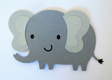 Cute Elephant Die Cut Paper Piecing Scrapbook Embellishment