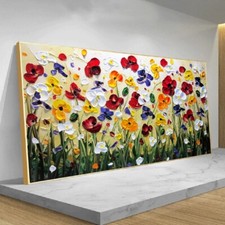 Nordic Art Abstract Flowers Oil Painting on Canvas Wall Art Posters and Prints