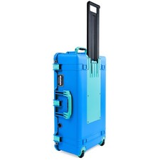 Electric Blue  Teal Pelican 1615 Air case No Foam. With wheels. Teal Trolley
