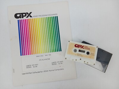 Atari Program Exchange 400 / 800 Avalanche Cassette Tape w Manual APX-10003
