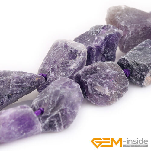 Natural Crude Geode Raw Amethyst Gemstone Loose Beads For Jewelry Making 15" UK - Afbeelding 1 van 22