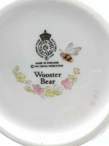 Royal Worcester 1993 Wooster Bear Child's 2 Handled Mug Cup England Porcelain - Picture 7 of 7