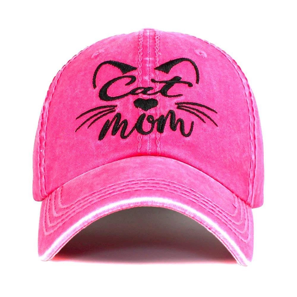 Cat mom sales baseball cap