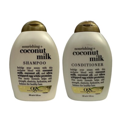 OGX Nourishing + Coconut Milk Shampoo & Conditioner Set 13 oz Hydration Strength
