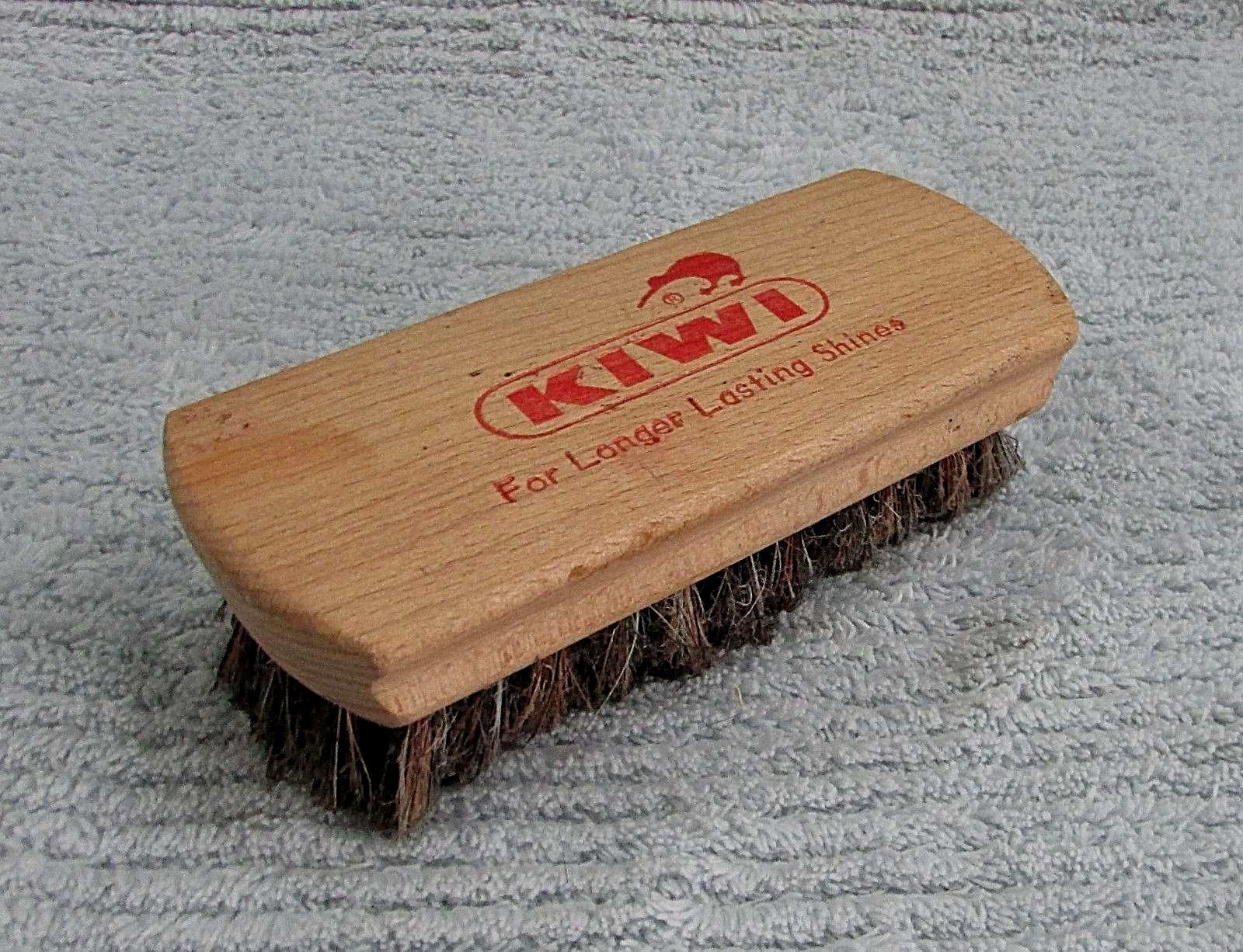 Vintage 1970's Horsehair w Wood Handle KIWI Old 6" Shoe Polish Brush FREE S/H