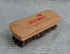 Vintage 1970's Horsehair w Wood Handle KIWI Old 6" Shoe Polish Brush FREE S/H