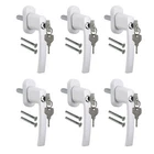 6 x Window Handles Lockable White Keyed Alike Security Window Handle