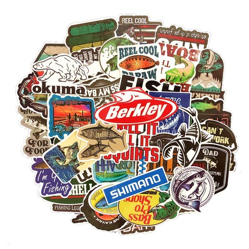 Fishing Stickers Pack Waterproof Vinyl Bumper Decals Perfect for Laptop ...