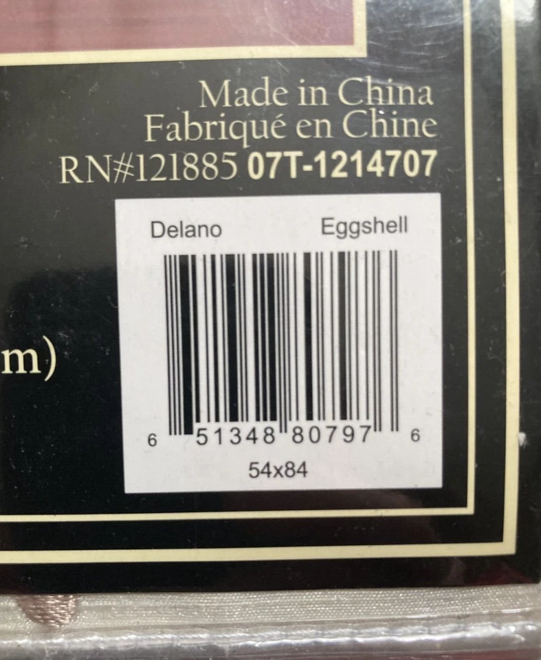 Panel de cortinas forrado Delano, 54" x 84", bordado de cáscara de huevo/bronce, ojales, nuevo en paquete Foto 4 de 4