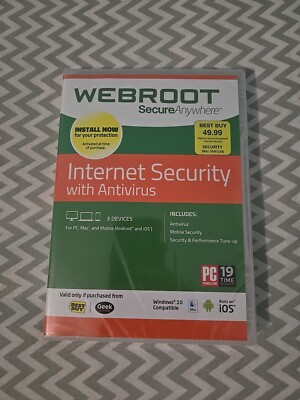 Webroot Internet Security With Antivirus For PC, Windows 10 Compatible