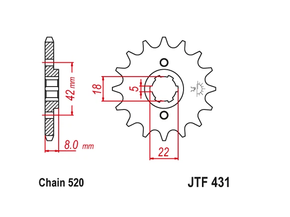 PBI Front Sprocket 14T Suzuki RM250 PE250 RS250 RM400 PE400 LT250E LT300E - Изображение 2 из 2