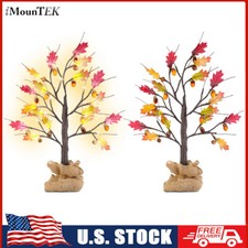 2x 24" Artificial Lighted Maple Tree Warm White Fall Decorations Indoor Ourdoor