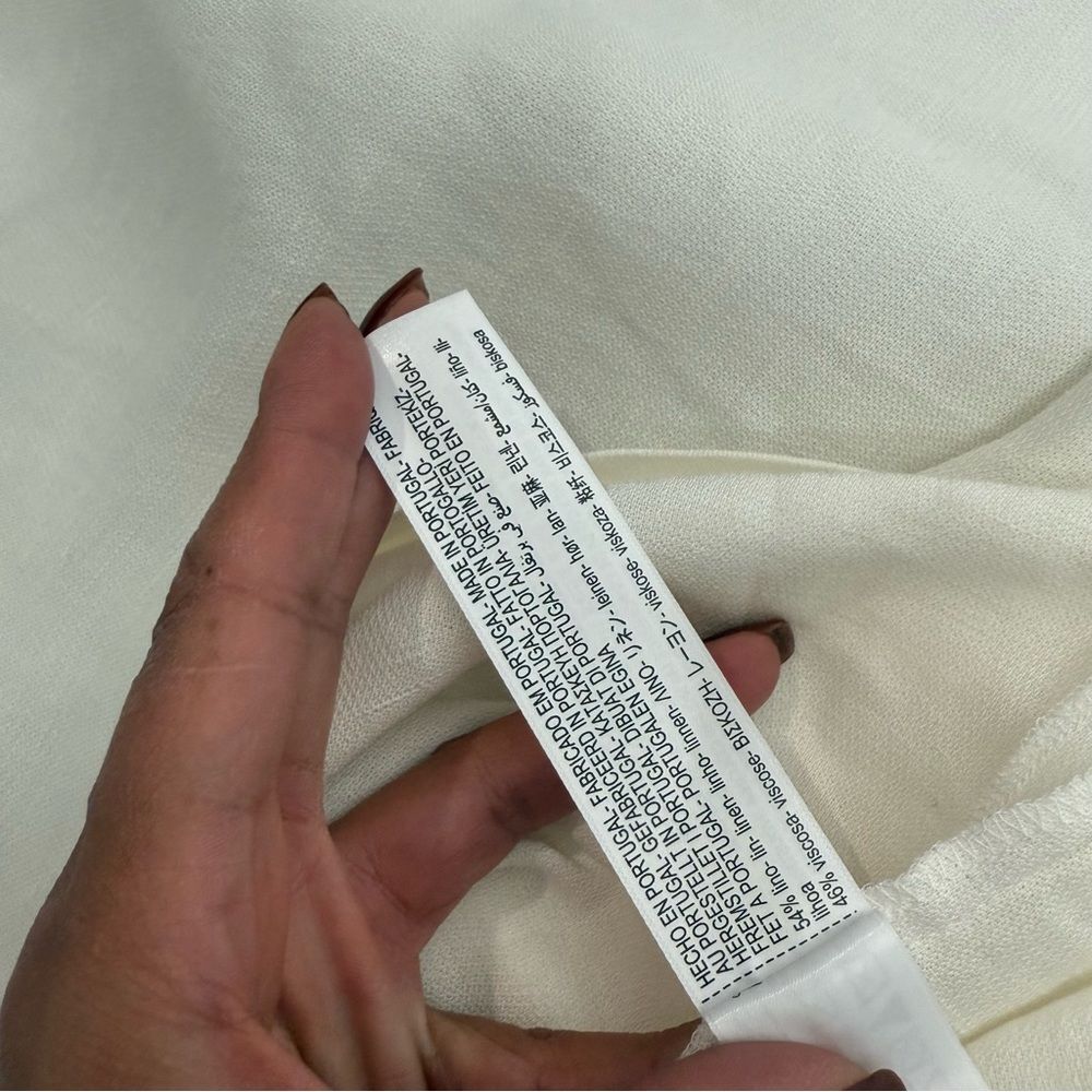 NWT Massimo Dutti Wide Leg Pleated Trousers In White Size 2 thumbnail 12