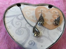Brighton "LOVE AFFAIR" Necklace-Earring- Set NWT and TIN Teardrop new