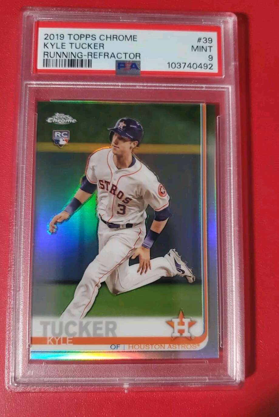 2019 Topps Chrome Refr 39 Kyle Tucker RC (Running) Psa 9
