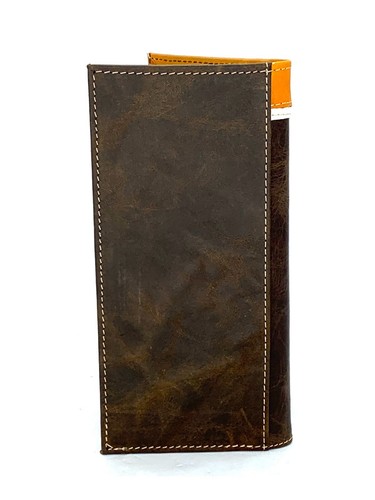 Western PU Leather Wallet Star Rodeo Bifold Checkbook Coffee Hand Tool 7.5'' - Picture 3 of 6
