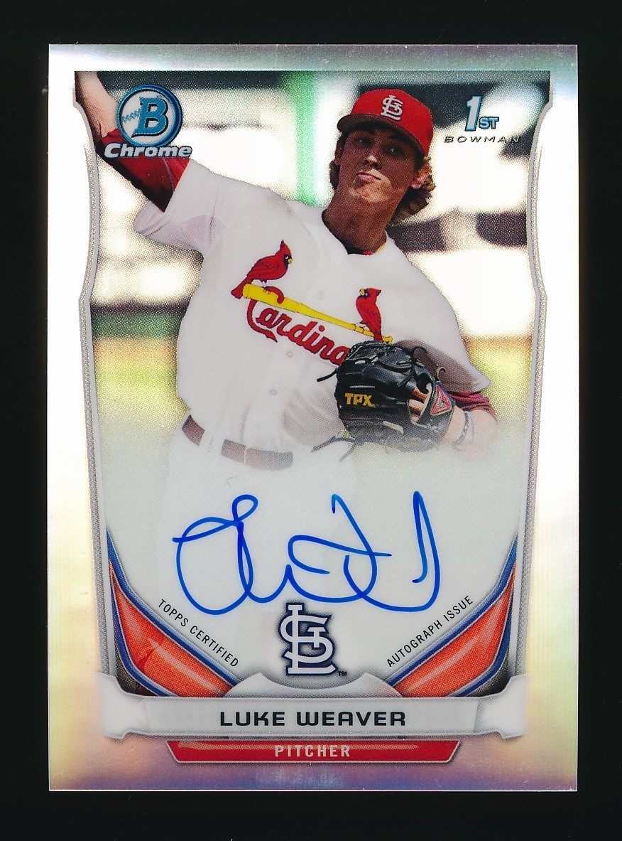 LUKE WEAVER ⚾ 2014 Bowman Chrome Auto Autograph #BCA-LW 1st RC NY Yankees (QTY)