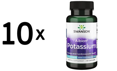 10 x Swanson Albion Complexed Potassium, 99mg - 90 caps (107,50 EUR/kg)