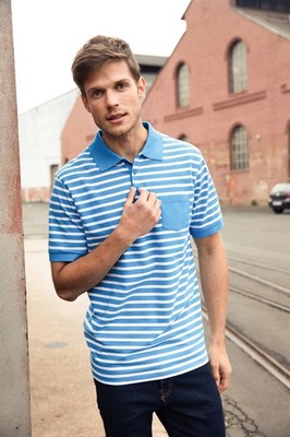 James & Nicholson Herren Poloshirt gestreift T-Shirt Polokragen Kurzarm ma 8030
