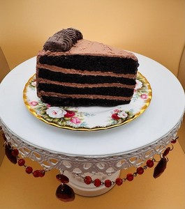 Fax Foods Faux Chocolate Layer Cake Slice Bakery Display Prop