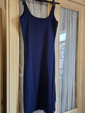 Primark Navy Sleeveless Scoop Neck Strappy Midi Slip Dress Size M
