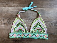 VICTORIA'S SECRET multicolor floral halter tie bikini top ladies size XS