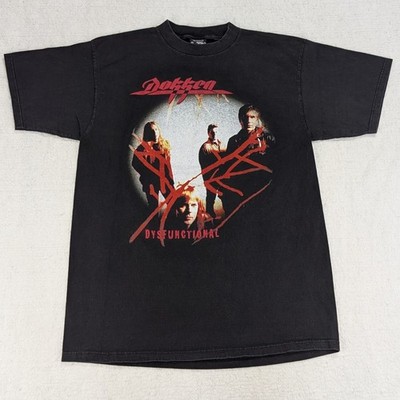 Vtg Dokken Dysfunctional 1995 Tour T-Shirt Men's XL Black Double-Sided Graphic