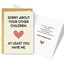 Funny Mother's Day Card for Mom, Humorous Mother's Day Card from Daughter Son, M
