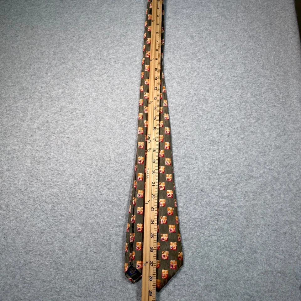 Corbata de seda geométrica verde Ralph Lauren etiqueta púrpura para hombre Foto 3 de 4