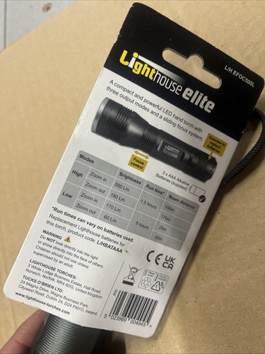 Lighthouse 500 Lumen Elite Focus Torch Camping Pocket Flashlight XMS24FOCUS - Picture 3 of 3