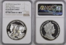 2019PM B.V. Island S$10 Queen Victoria Ultra High Relief Piefort  - PF69UC