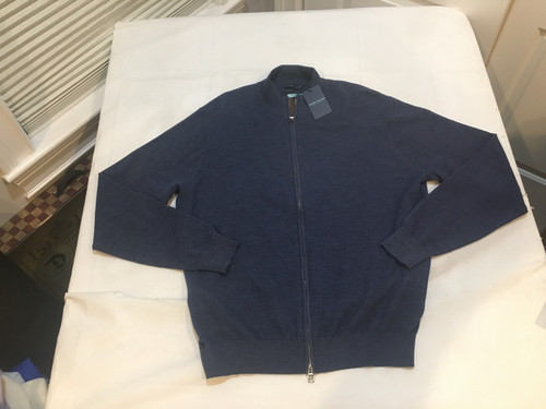 NWT $445.00 Peter MIllar Crown Mens Excursionist Flex FZ Sweater Blue LARGE