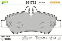 Bremsbelagsatz Scheibenbremse Essential Valeo 301728 FüR VW Mercedes Crafter 50